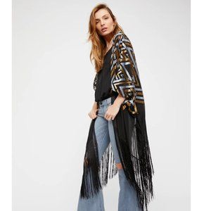 Free People Ruby Soho Fringe Burnout Kimono